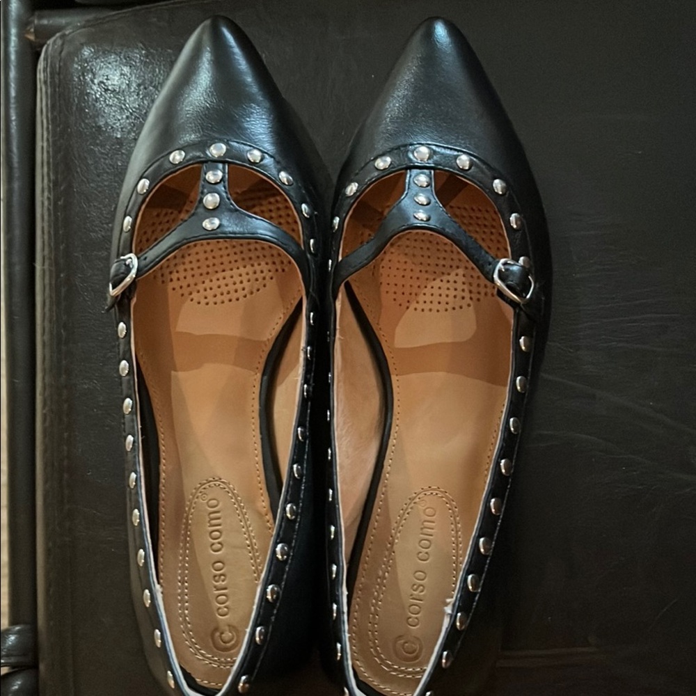 Corso Como Black Studded Women's Flats